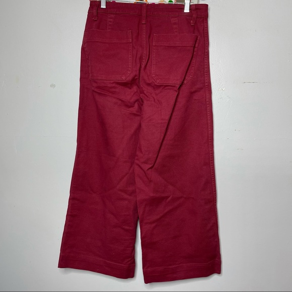 MADEWELL Emmett wide leg cropped red pants - Picture 8 of 9